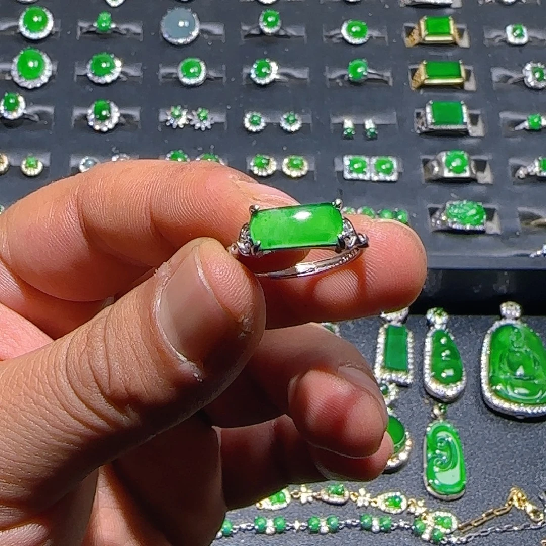 翡翠银S925镶嵌戒指