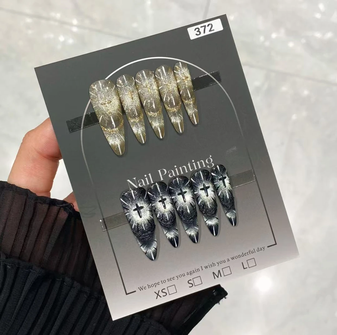 （372）高级个性神秘黑金圣光纯手工穿戴甲