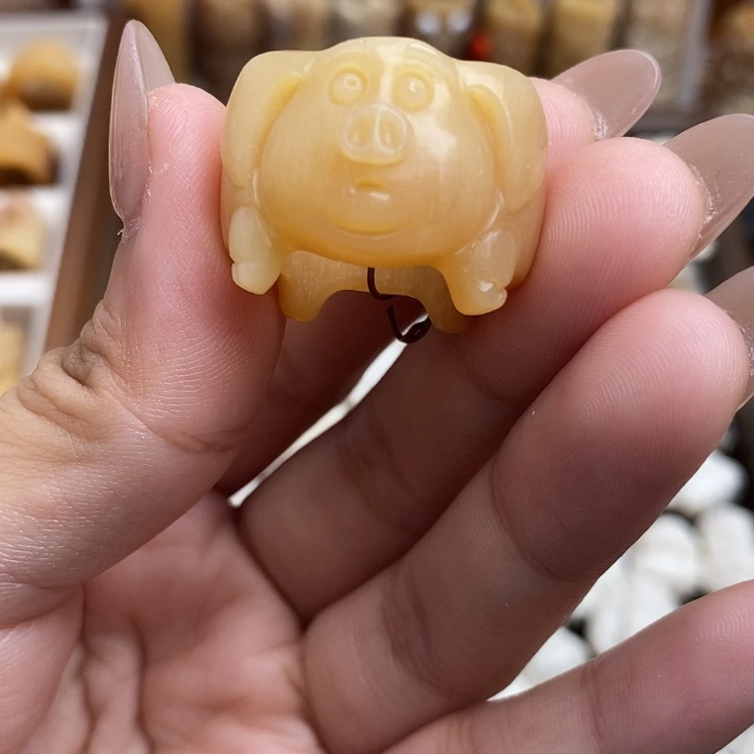 鹿骨把件c22小猪跑环不退换