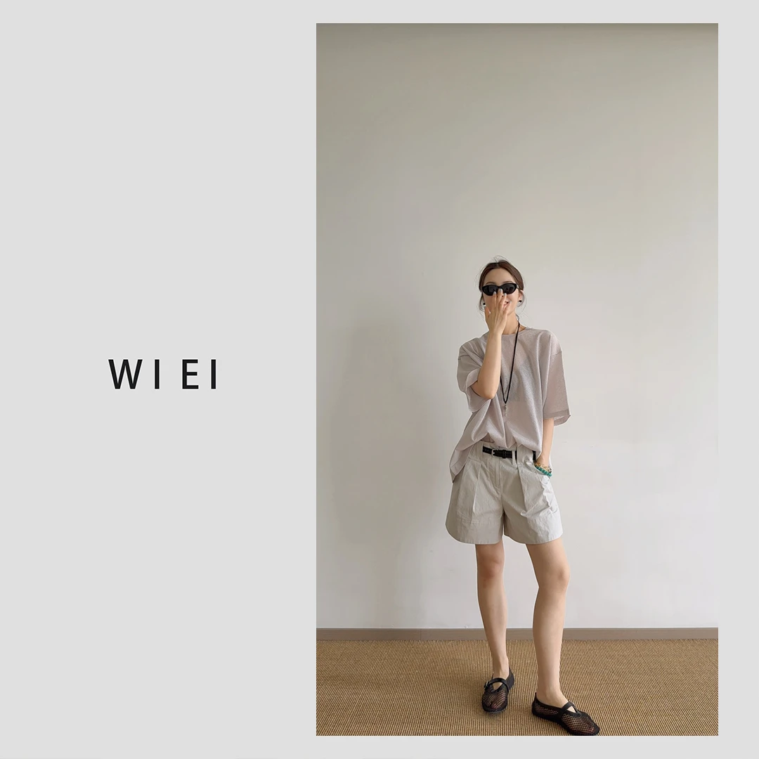 《WI EI》小冰岛*B入凉爽会呼吸针织亚麻 超干爽短袖T恤W25209037