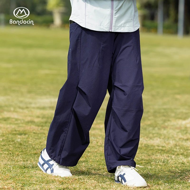 BANDOCIN/半度闲2025新款女童户外宽松伞兵裤洋气春装童装运动裤