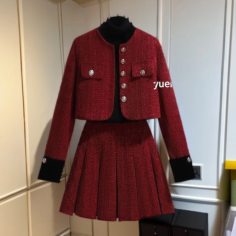 气质洋气西装套裙工作服外套网红秋季裙两件套小个子包臀裙套装