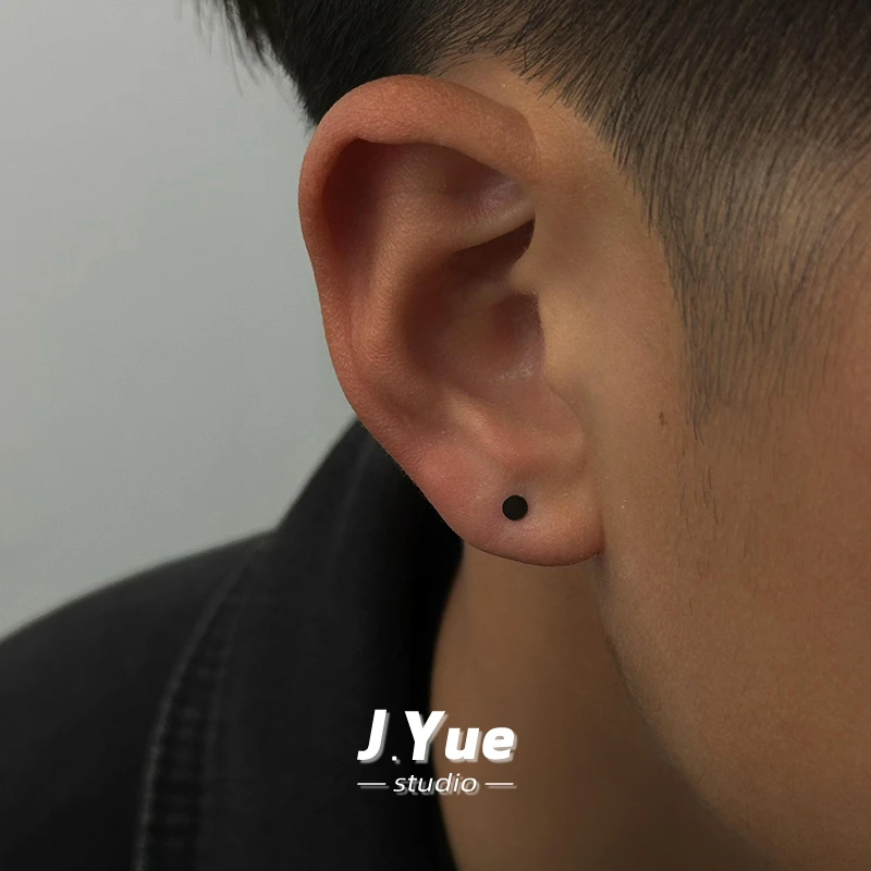 925银耳饰 925纯银男士耳钉高级耳棒小号男生养耳洞耳棍简