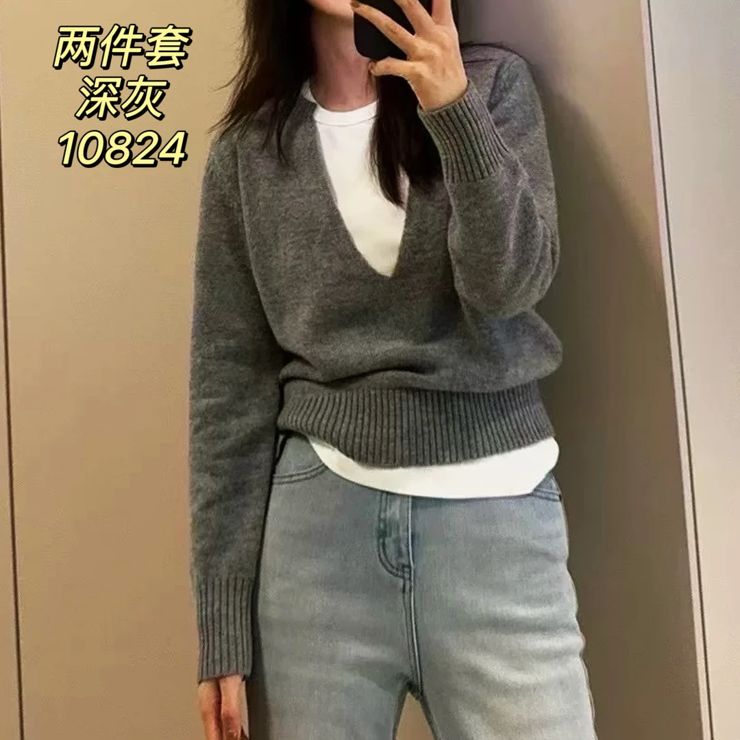 10824（部分无水洗唛，介意慎拍）CHUXUN新款针织马夹打底衫两件套