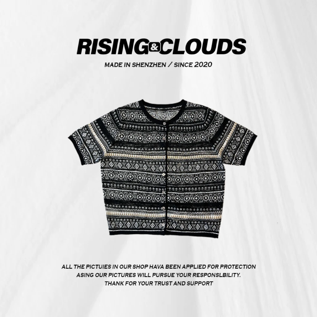 【小云姐】夏季舒适百搭时尚显瘦透气针织短袖小衫040867