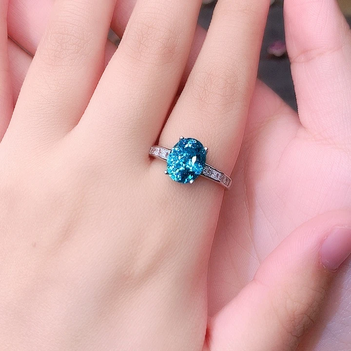 银S925镶嵌戒指帕拉依巴碧玺