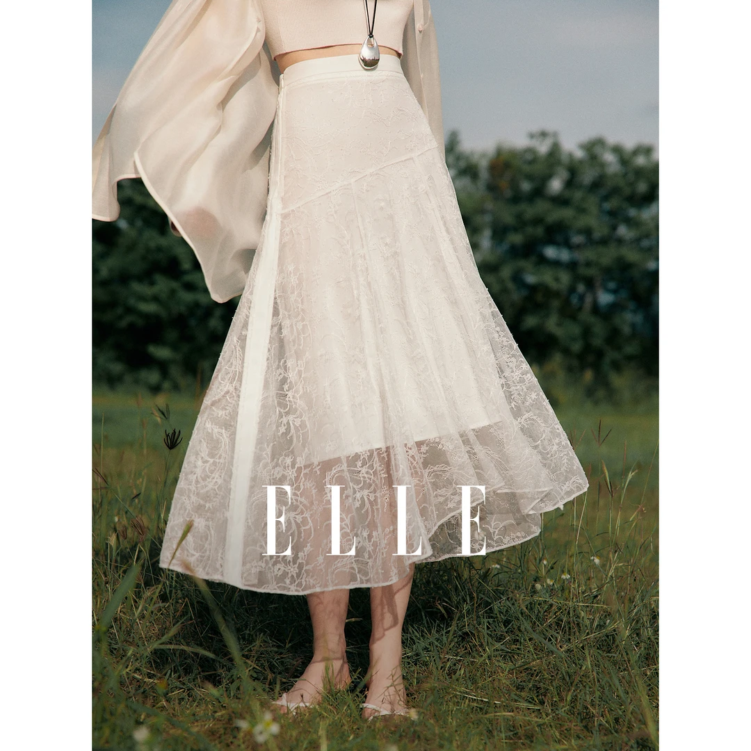 【柠檬奶油】ELLE法式蕾丝设计感半身裙女2025秋季优雅气质ER50719