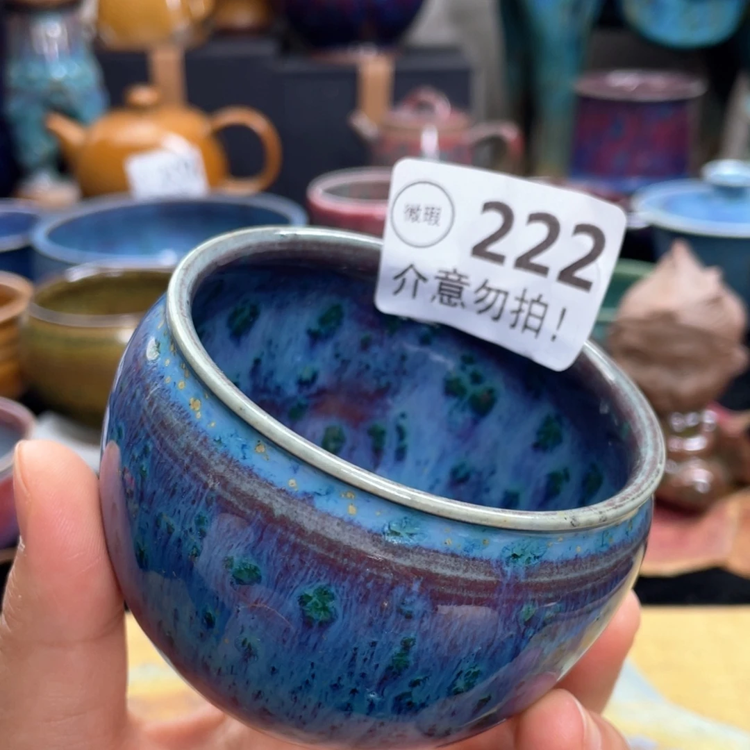 摆件陶神后钧瓷原产地高温烧制微瑕