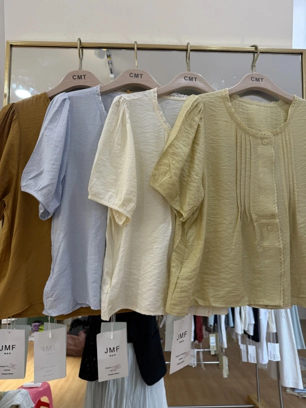 5221 减龄气质韩版短袖衬衫