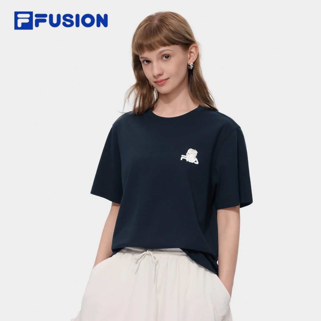 FILA FUSION|潦草小狗联名系列男女同款短袖夏季新款潮流百搭T恤