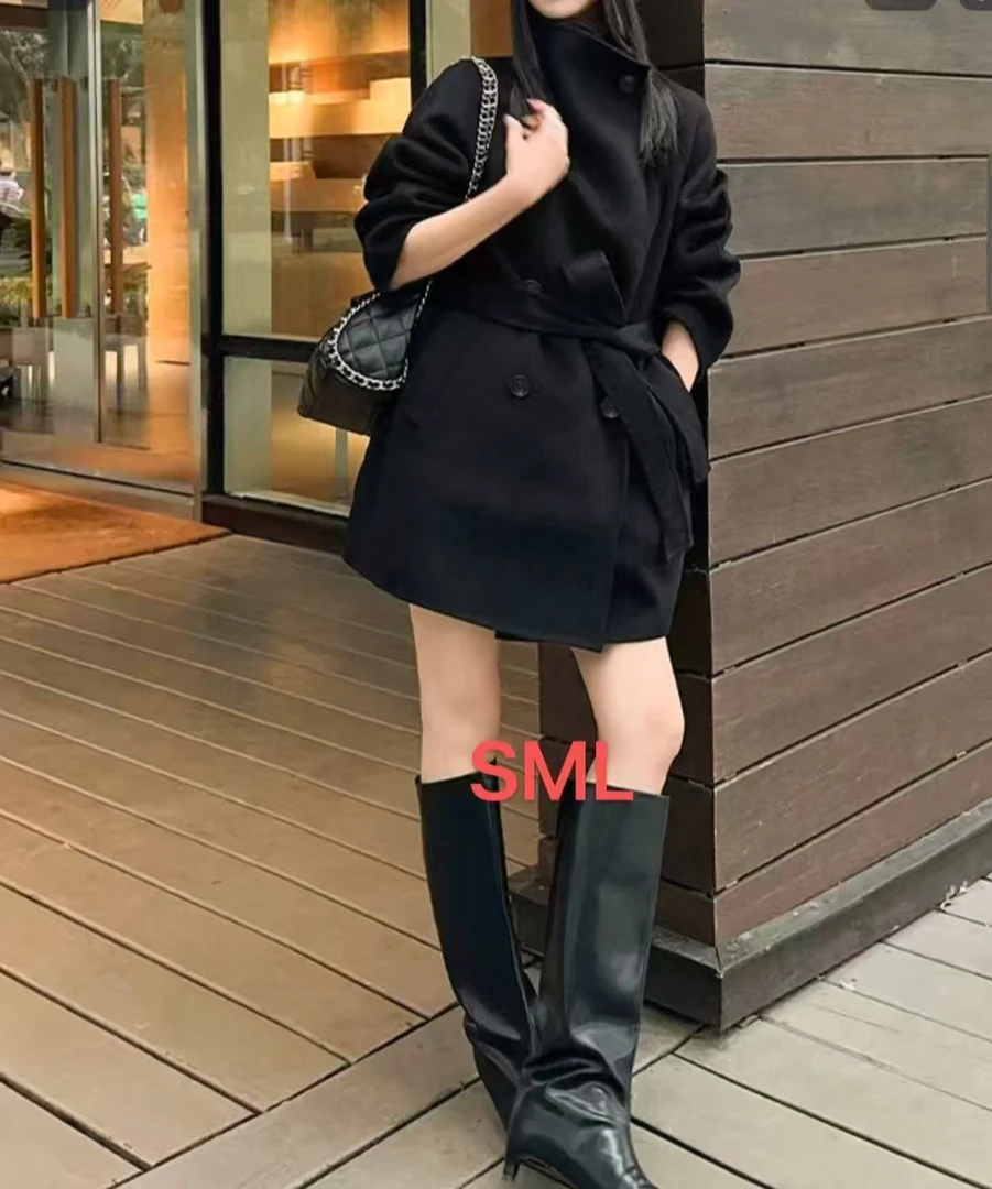 贝特毛//呢大/衣/羊//毛//绒|双排扣双面呢外套///冲锋衣拼接