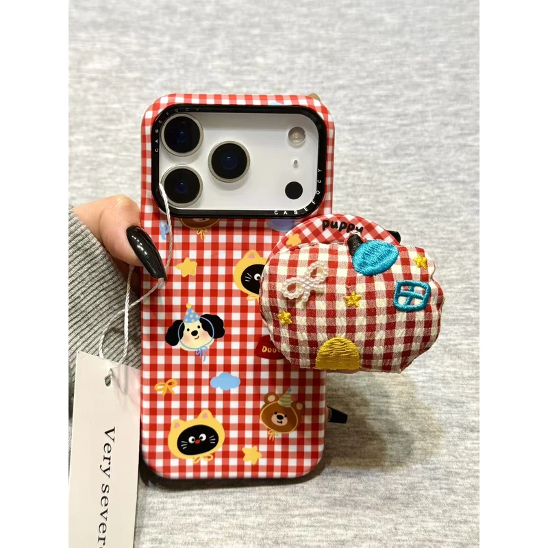 红格礼帽小动物苹果屋磁吸支架适用苹果17promax手机壳15iphone16