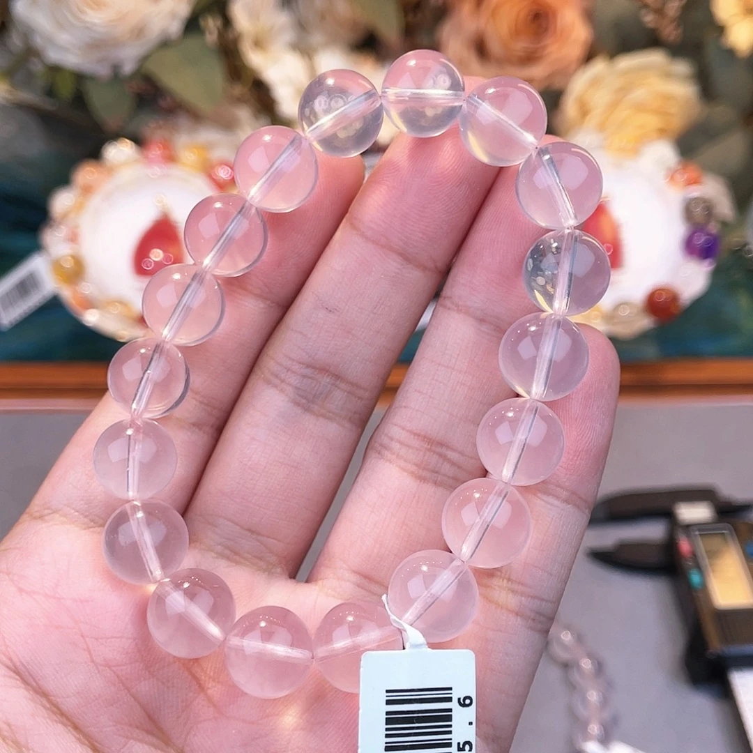 芙蓉石手链未镶嵌莫桑比克粉11m