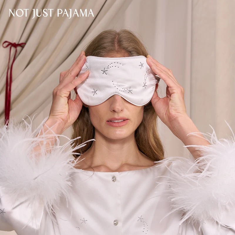 Not Just Pajama VEGA织女星系列22姆米真丝烫钻眼罩附赠收纳袋