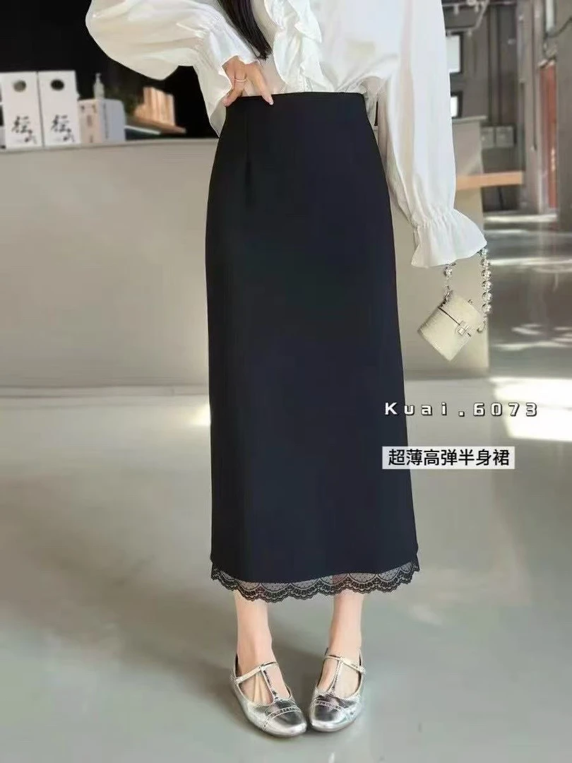 W阿薇-酷爱超薄夏季蕾丝边半身裙