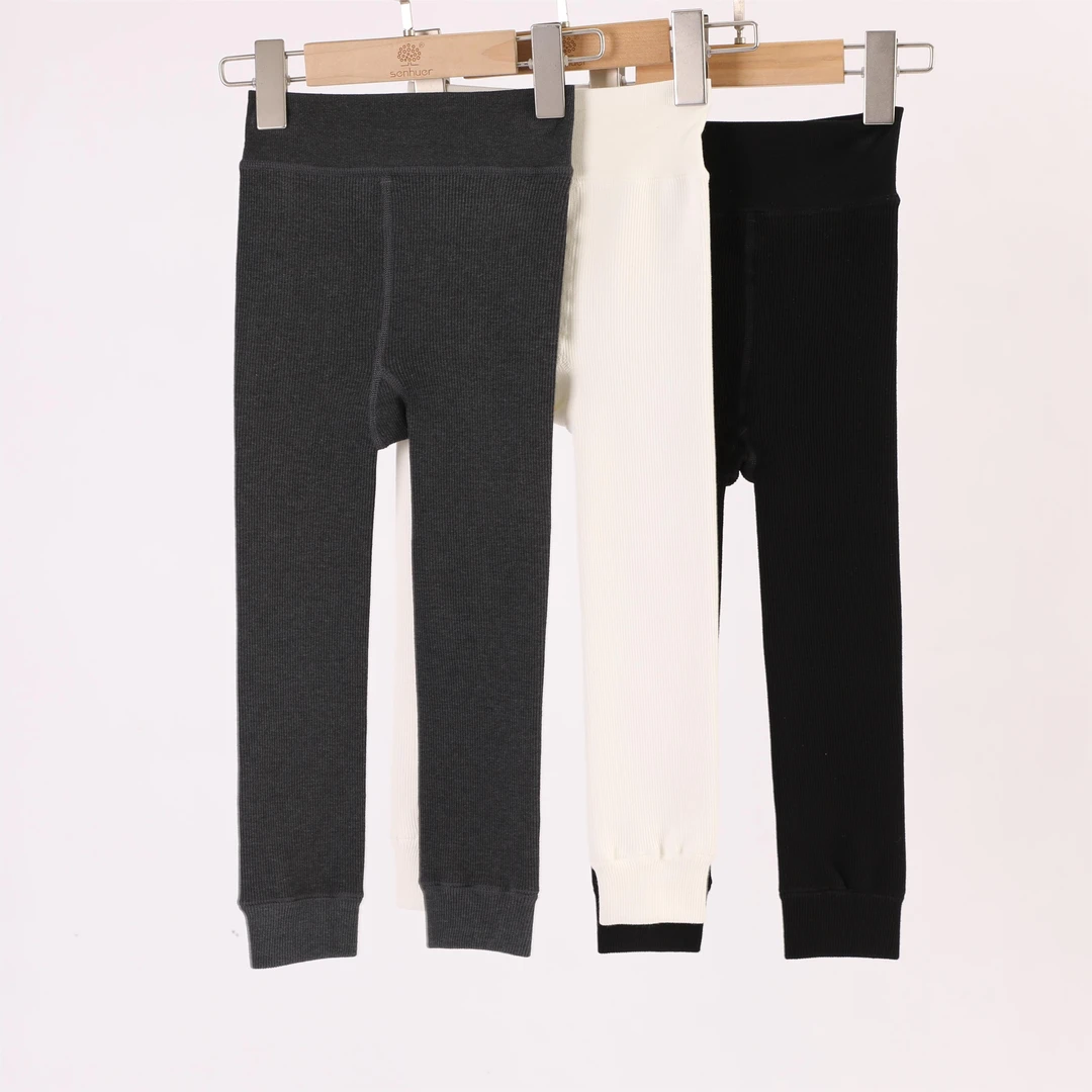 【森虎儿】高弹力百搭秋冬女童加绒针织打底裤3423021876