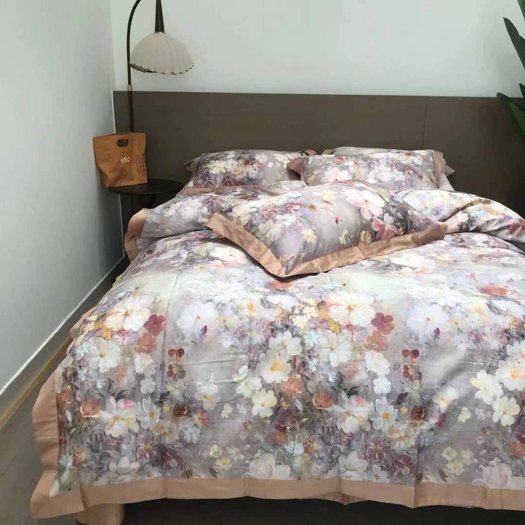 C147 雨棠 数码印花100支匹马棉 四件套