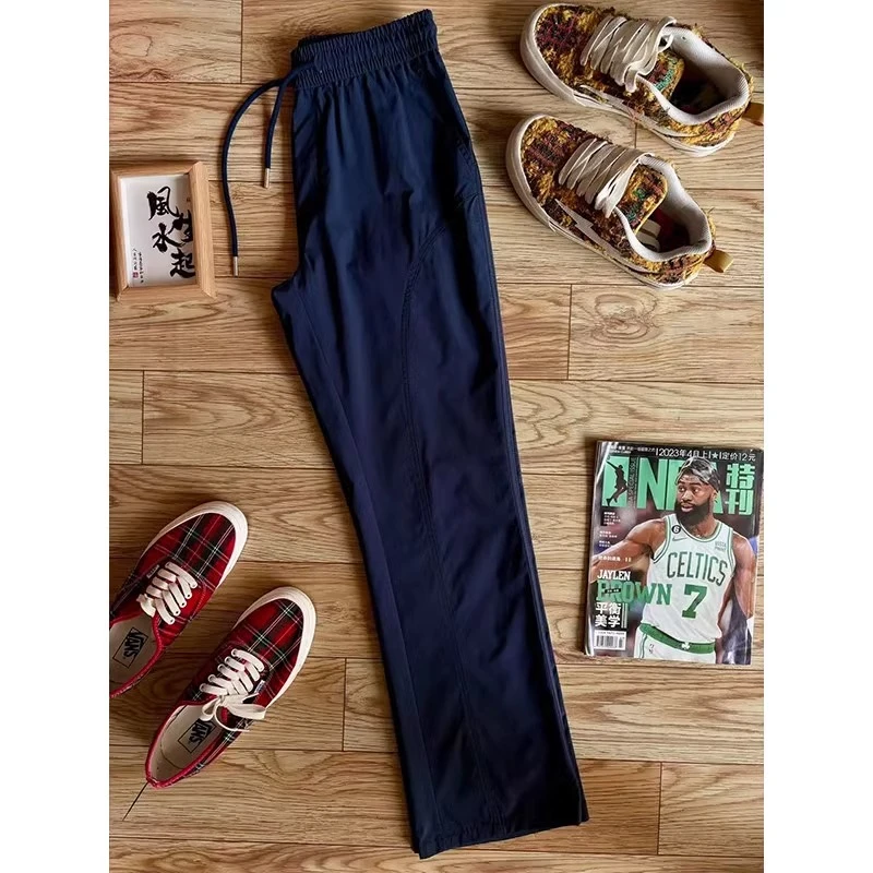 藏青色软壳冲锋裤男款春季斜切直筒工装裤子三防户外爬山登山长裤