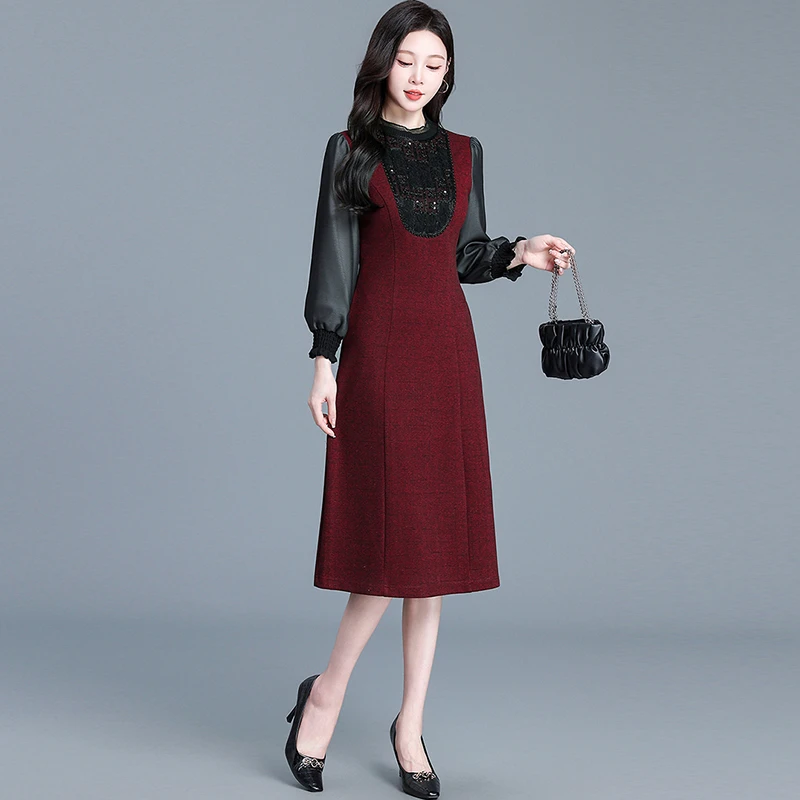 喜婆婆婚宴装2025新款女春秋婚礼妈妈礼服年轻高贵连衣裙平时可穿