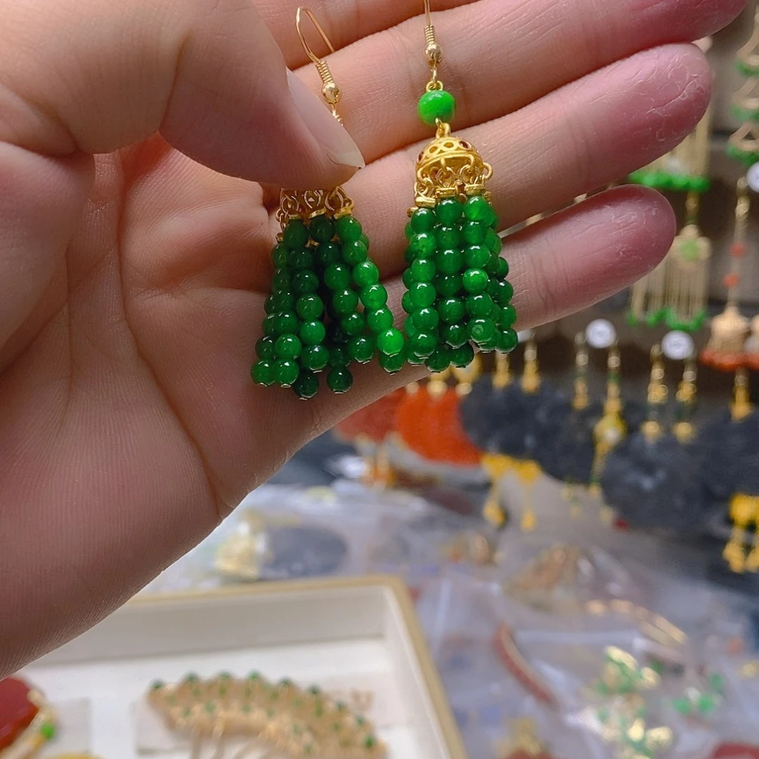 翡翠合金耳饰翡翠