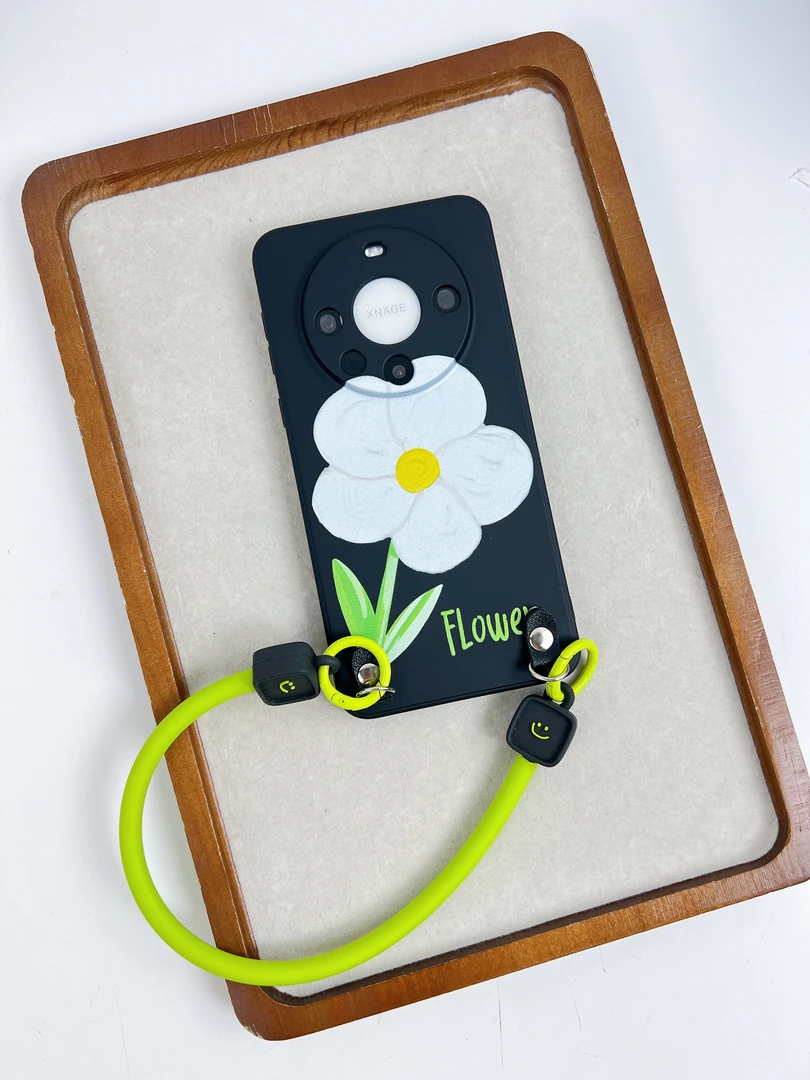 原创小众复古油画花硅胶链条适用华为mate70pro手机壳