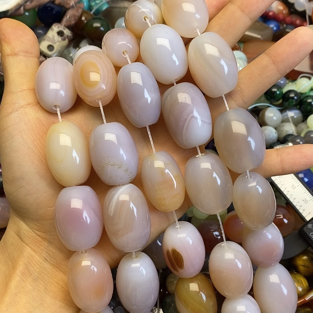 玛瑙/玉髓未镶嵌珠宝半成品玛瑙蛋形一条