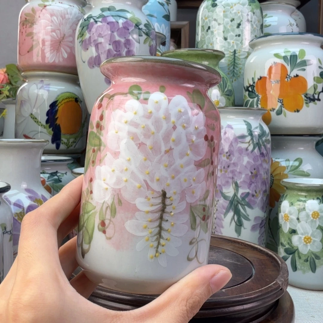 景德镇陶瓷手绘花瓶无孔