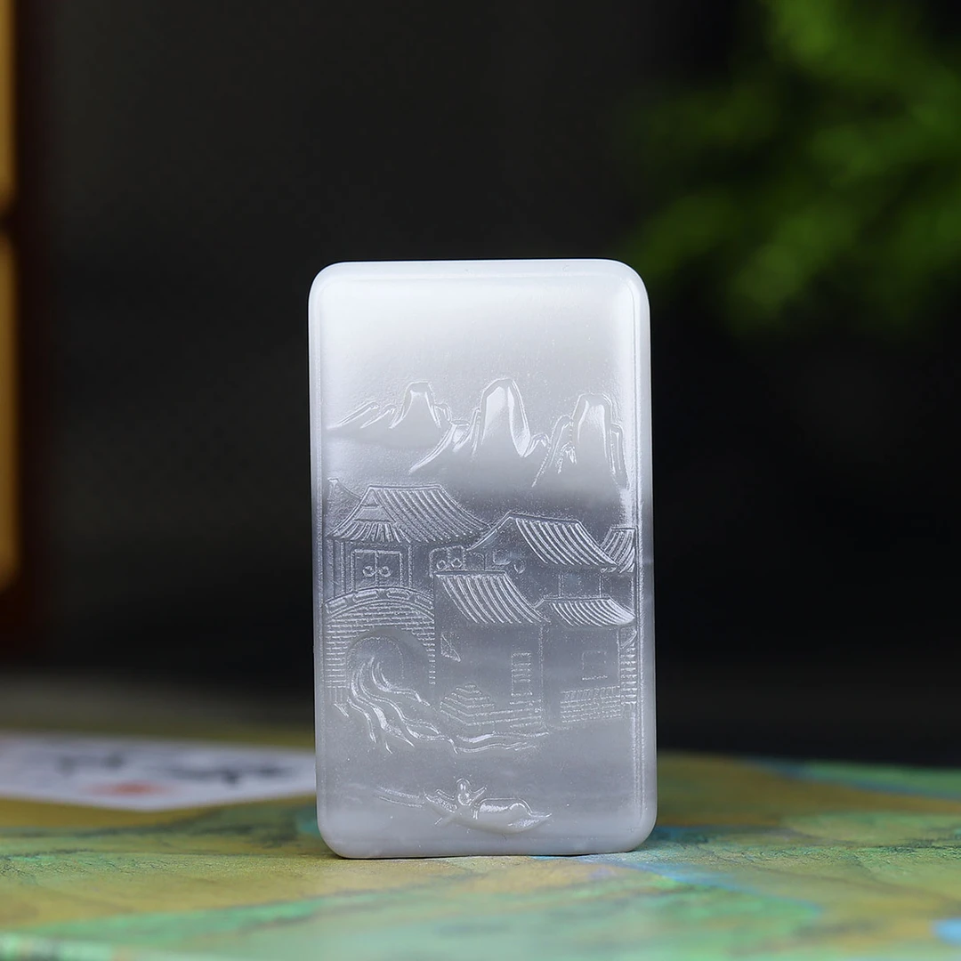 1115116和田玉烟紫山水牌