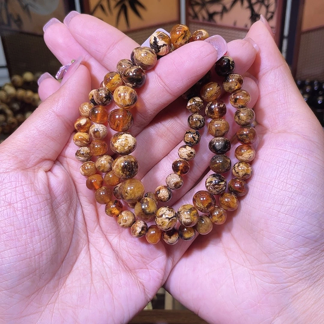 琥珀未镶嵌裸石抚顺琥珀6-10花珀塔链锁骨链