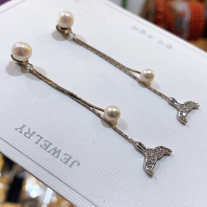 银S925镶嵌耳饰淡水珍珠耳饰