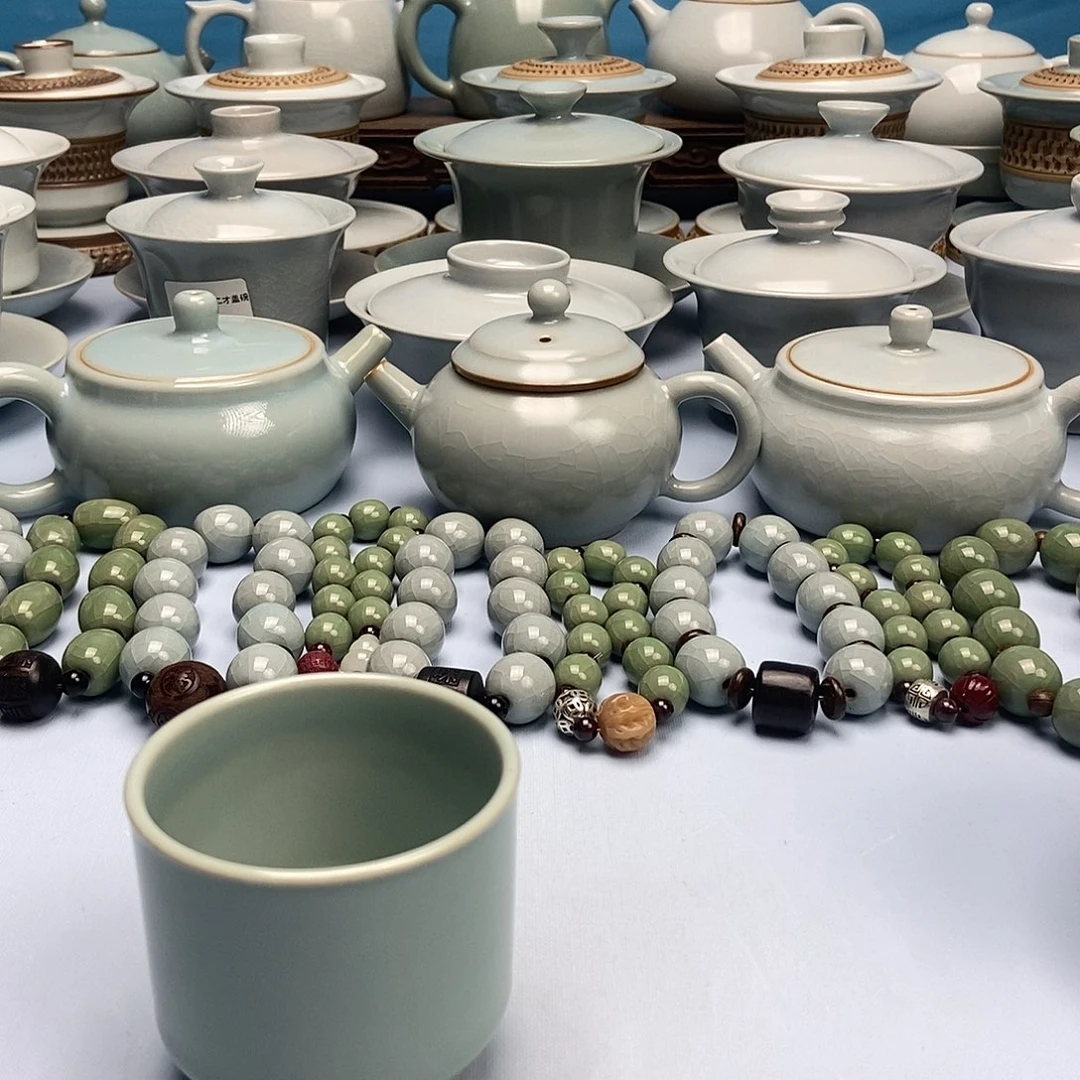 杯微瑕青绿釉扳指杯原矿原釉原产地