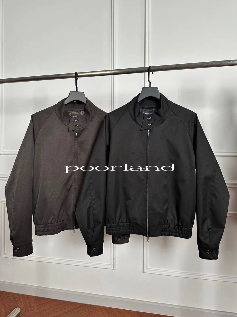 [尖领哈灵顿]高级感仿棉短款廓形立领休闲夹克外套PoorlLand2号店
