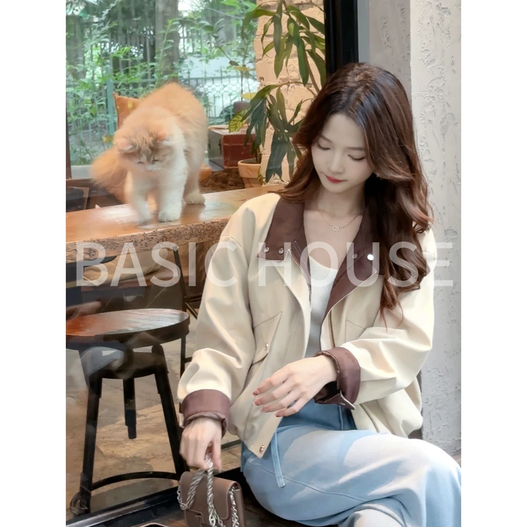 Basic House/百家好2025新款气质优雅时尚百搭长袖风衣女A