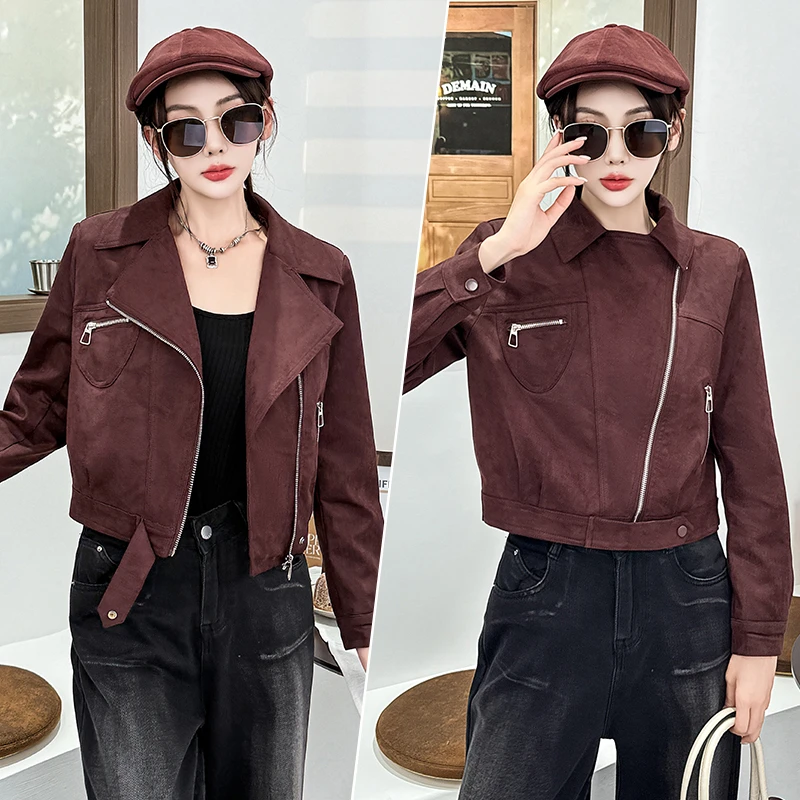 2025小个子气质百搭立领短外套女秋季新款洋气减龄街头风短款夹克