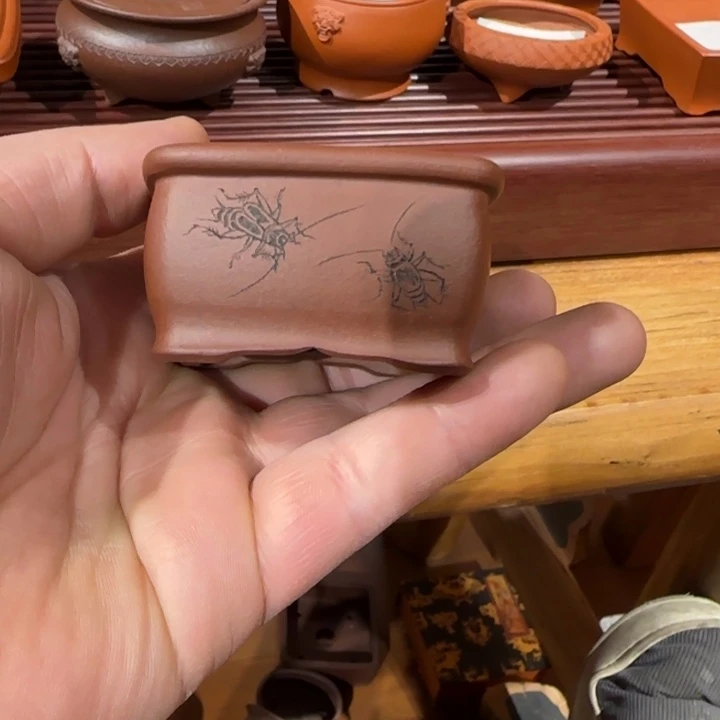 紫砂花盆陌*尘原矿紫泥