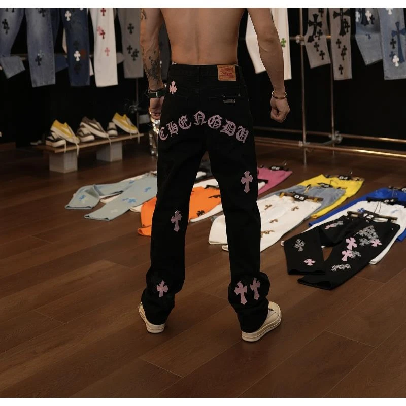 【壹楠】克家对角线.时尚直筒百搭牛仔裤-KLX-KLNZK66385