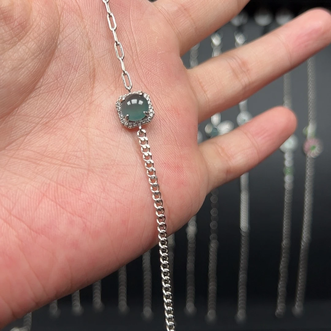 翡翠银S925镶嵌手链