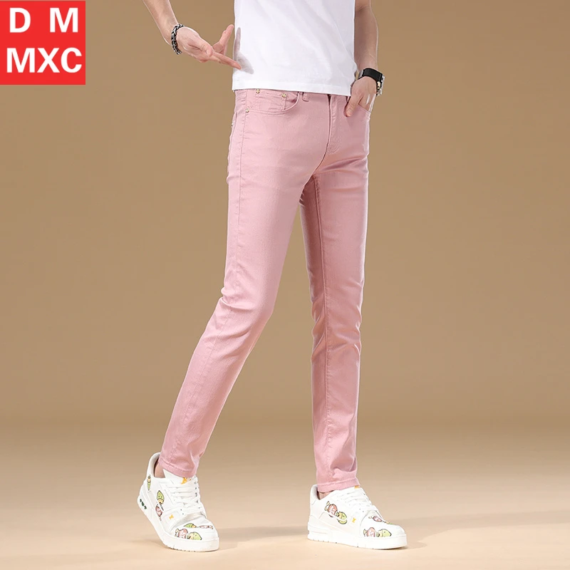 男士夏季薄款潮牌时尚牛仔裤男弹力修身小脚2025新款高端休闲长裤