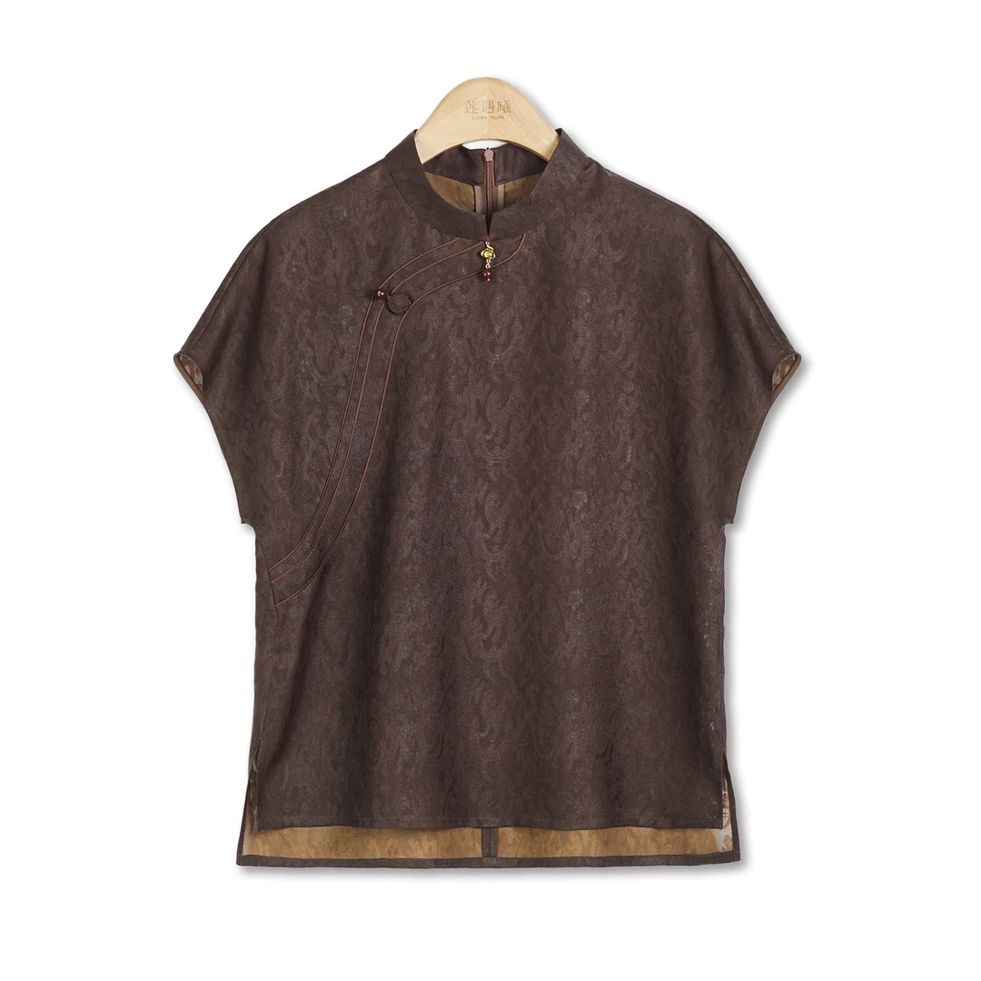 提花绞罗红色上衣 新中式国风汉服女装JY-XS91030-2