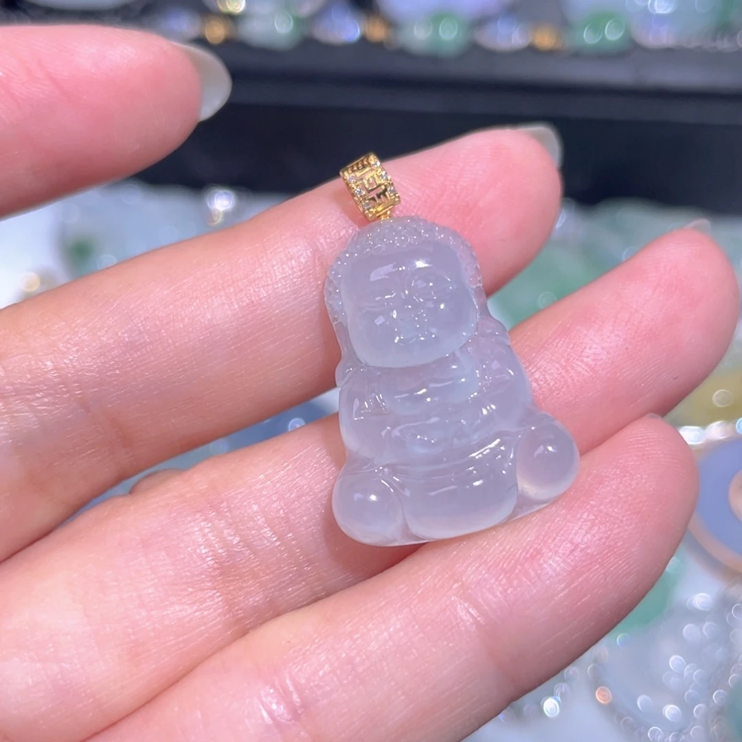 颈饰18K金镶嵌翡翠翡翠