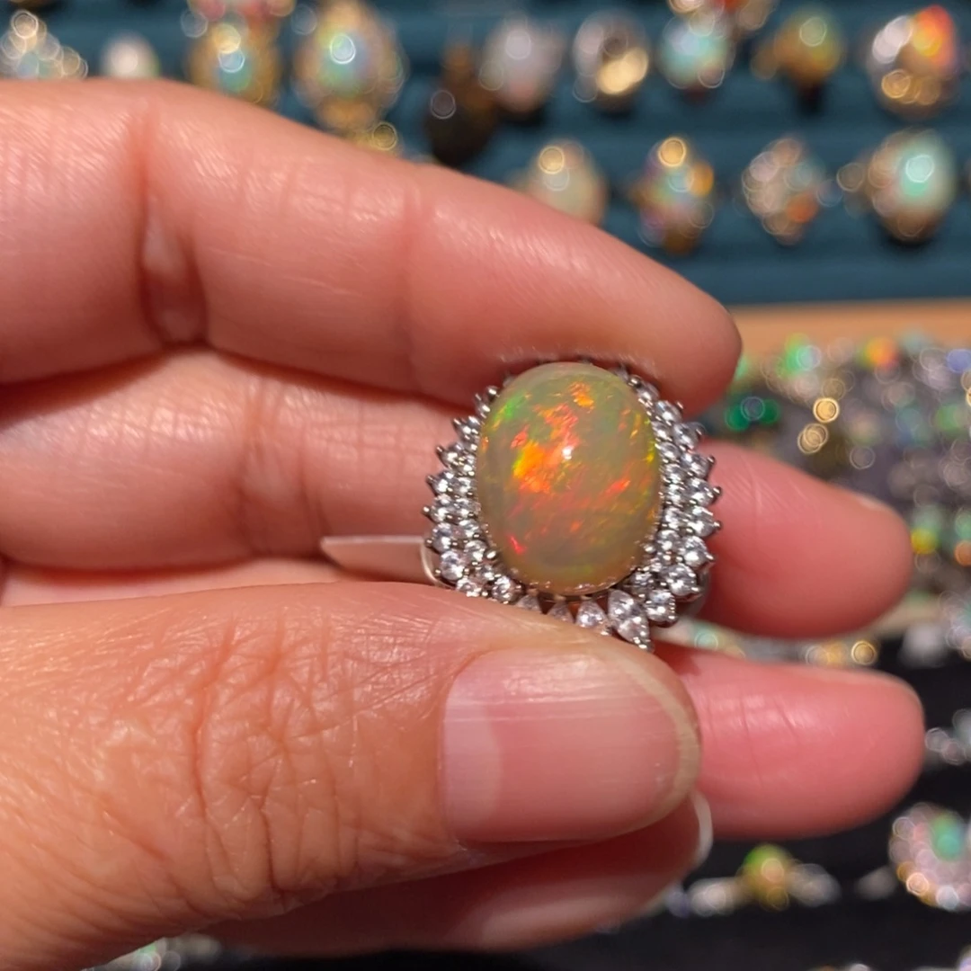 欧泊银S925镶嵌戒指