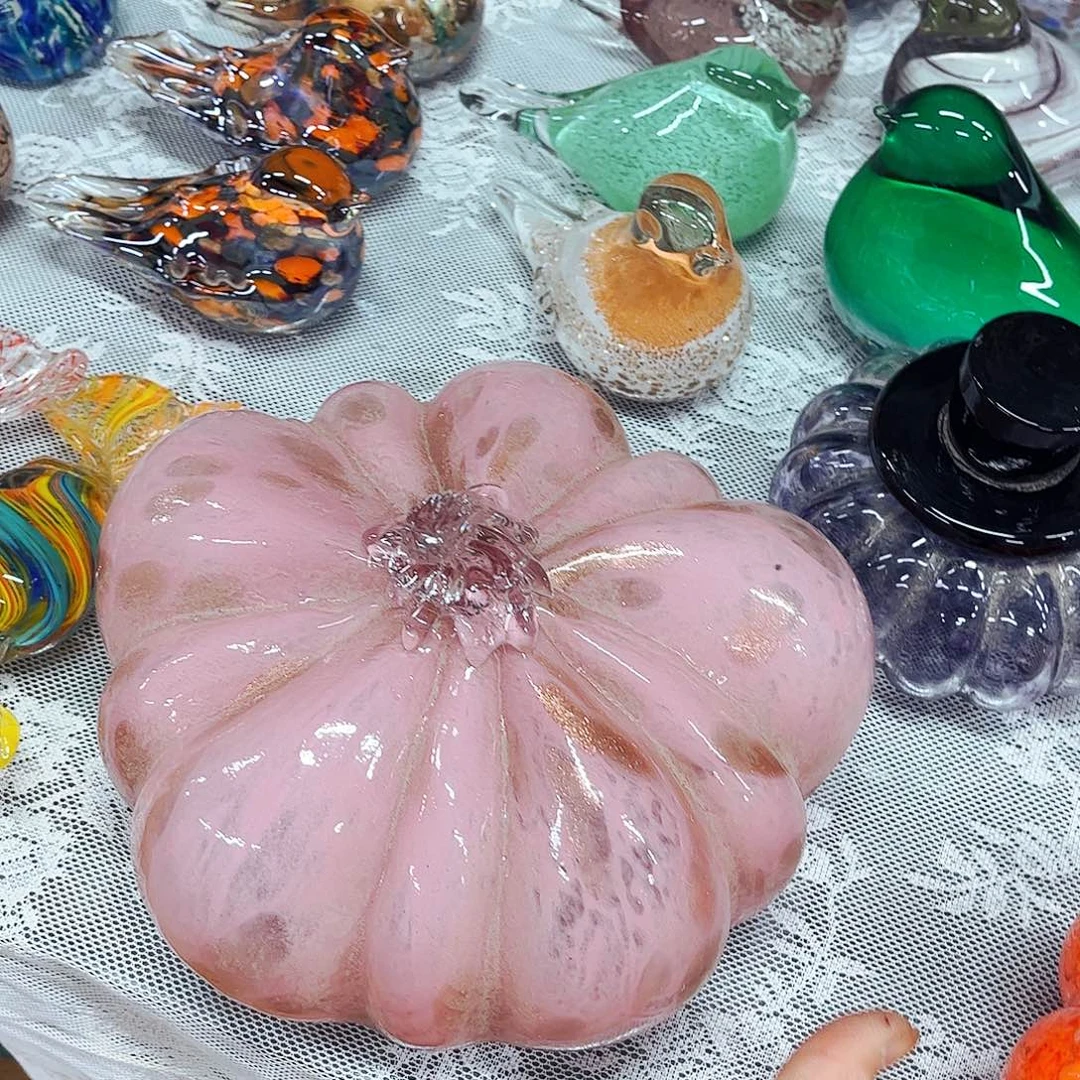 粉大南瓜 家悦琉璃工艺品不完美