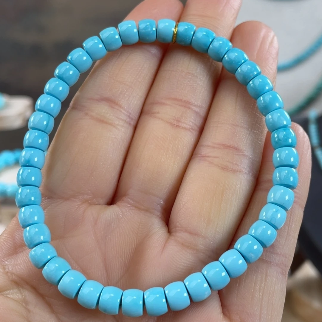 绿松石未镶嵌套链高蓝精品直切