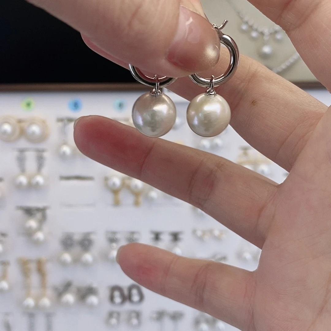淡水珍珠耳饰合金