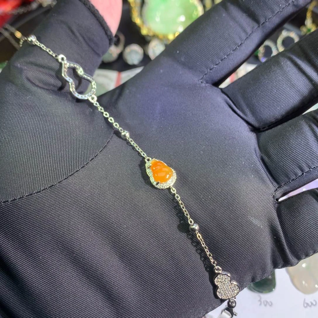 裸石翡翠葫芦手链