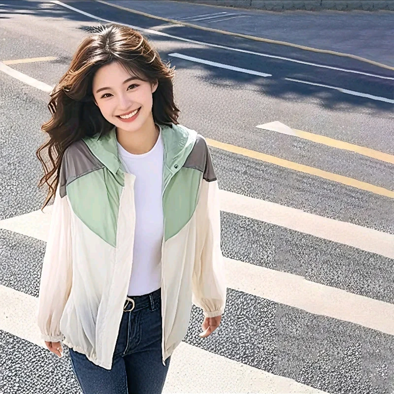 夏季薄款防晒衣2025年新款大码宽松舒适透气轻薄休闲百搭外套女潮