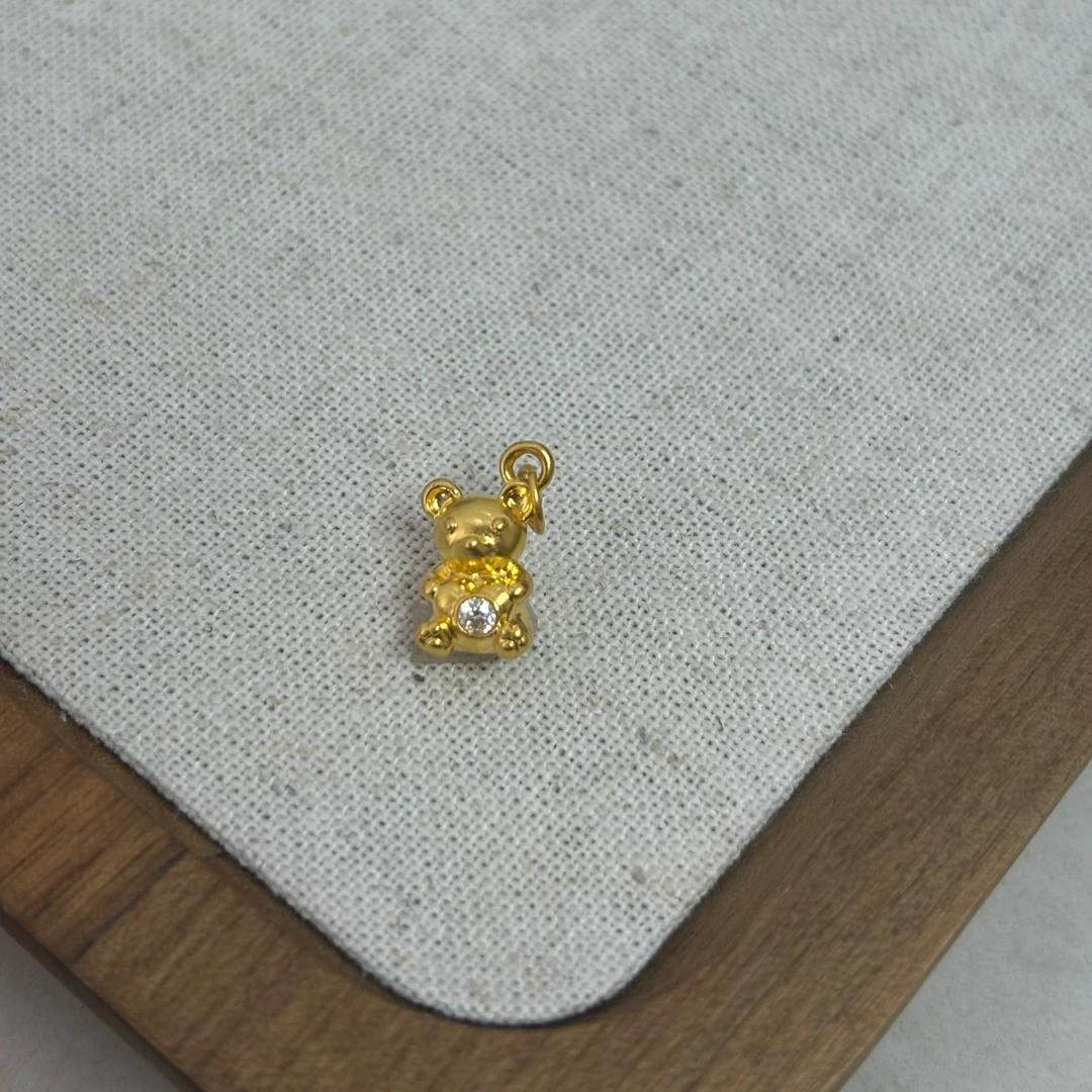 足金999镶钻小熊滴流设计（配件)-JFX1377