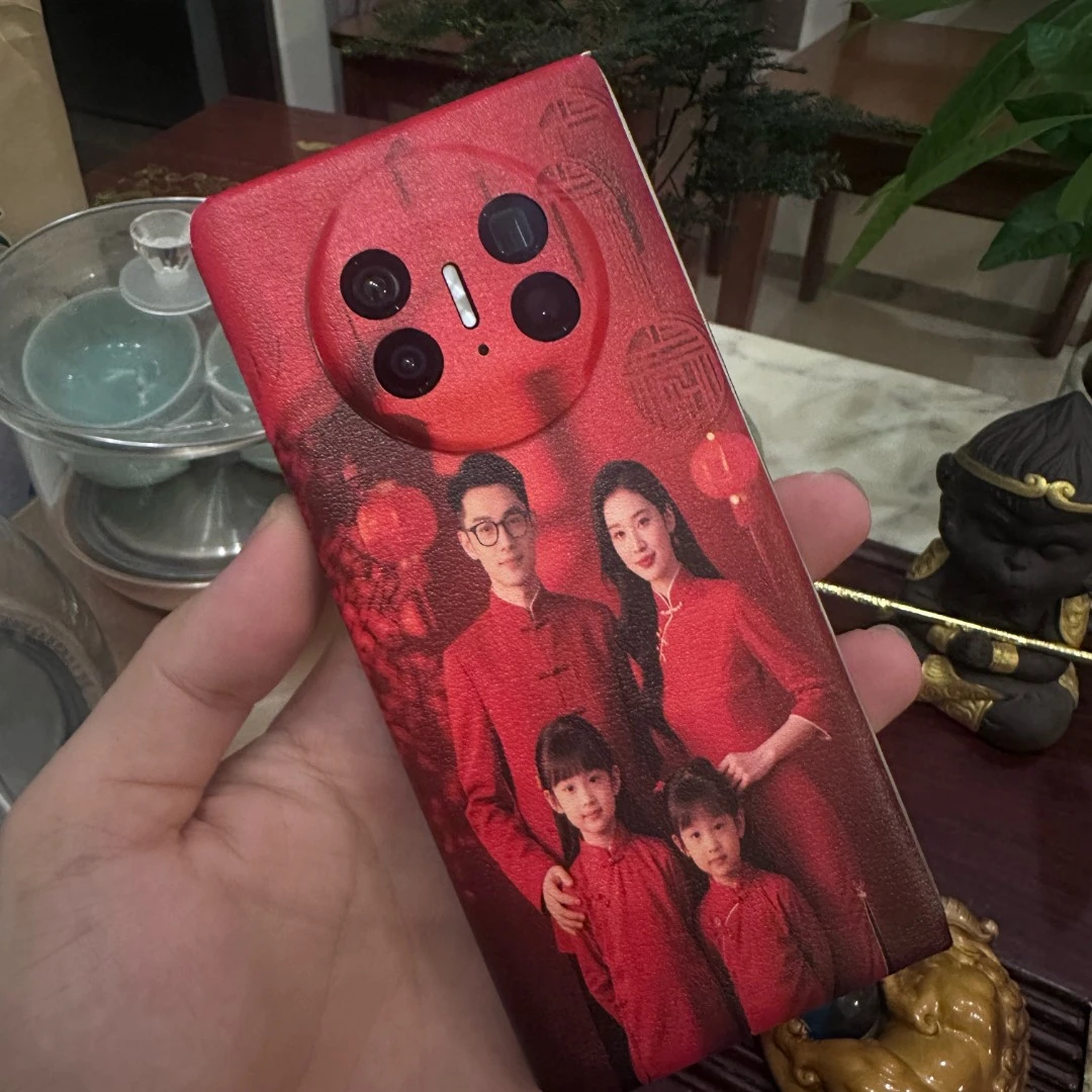 定制折叠手机全包素皮防指纹防手汗防刮轻奢保护简单黑色新手