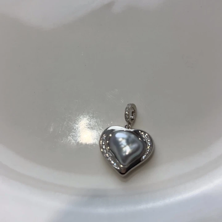 海水珍珠银S925镶嵌吊坠(不含链)