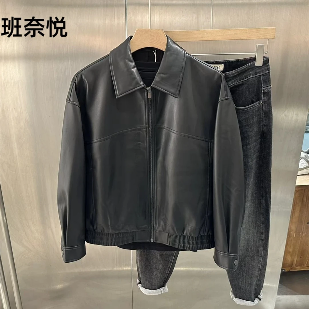 新款男款PU皮夹克春秋季2025男士机车皮衣休闲高级感爆款翻领外套